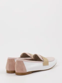 Andrea Puccini – Loafer aus Velour und Leder Weiß