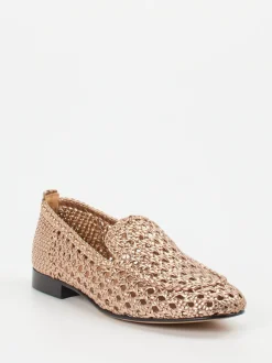 Andrea Puccini – Loafer aus Flechtleder roségold