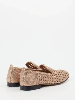 Andrea Puccini – Loafer aus Flechtleder roségold