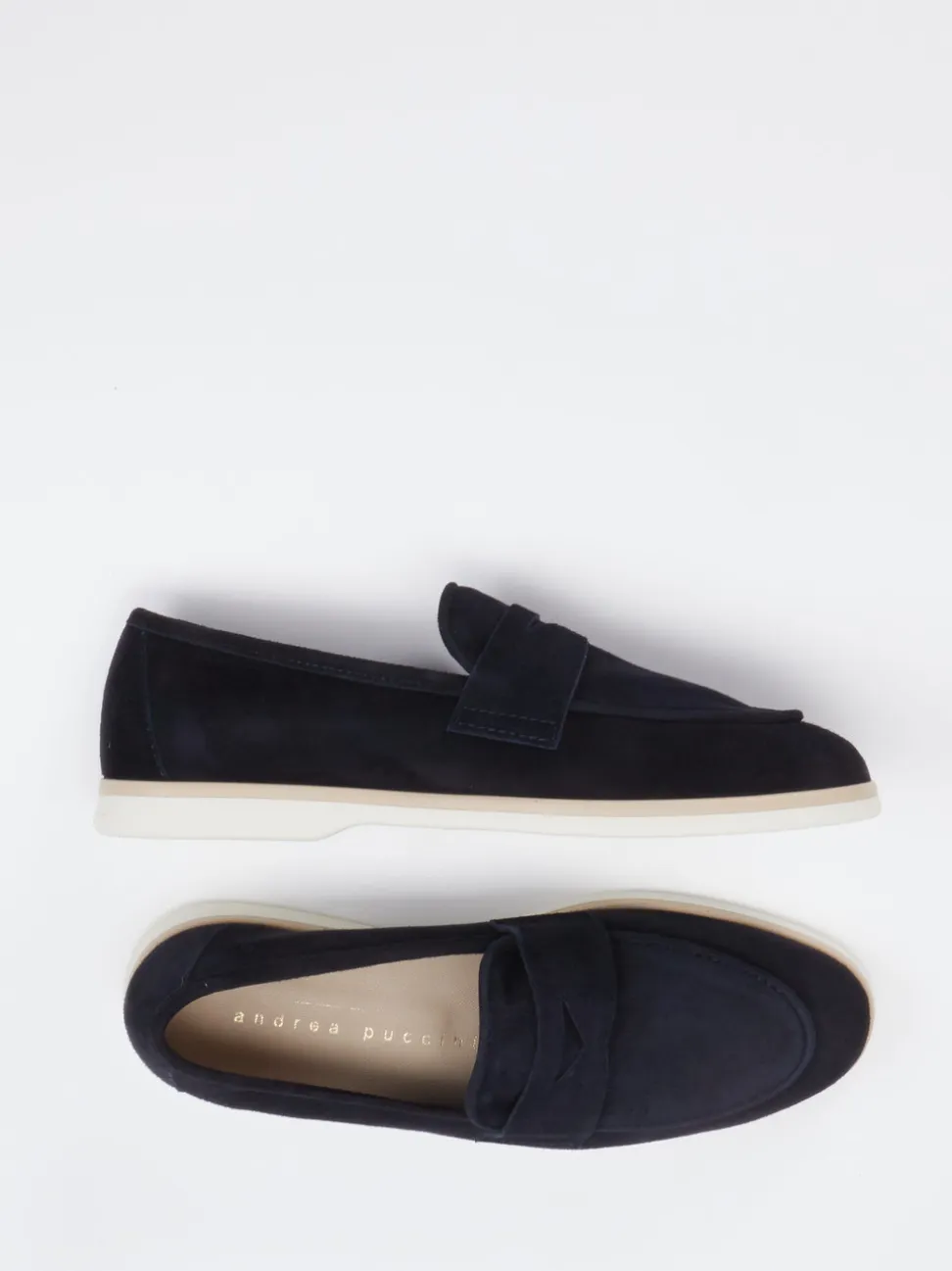 Andrea Puccini – Loafer aus Veloursleder Dunkelblau