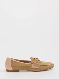 Andrea Puccini – Loafer aus Veloursleder Sandbeige