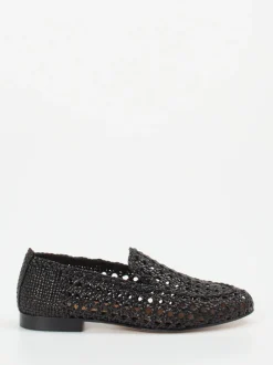 Andrea Puccini – Loafer aus Flechtleder schwarz