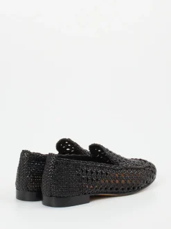 Andrea Puccini – Loafer aus Flechtleder schwarz