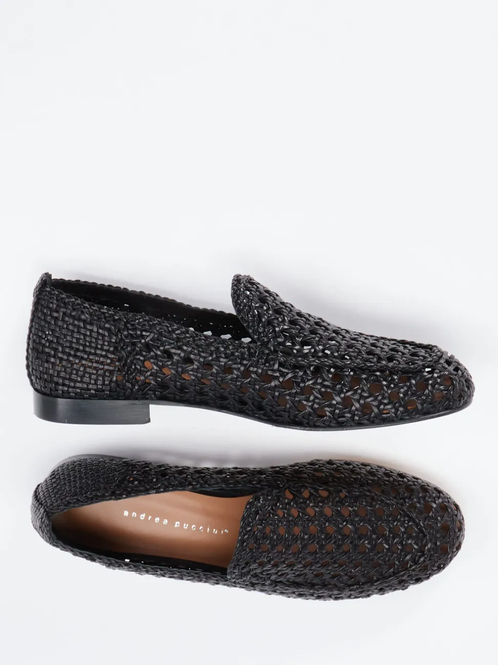 Andrea Puccini – Loafer aus Flechtleder schwarz