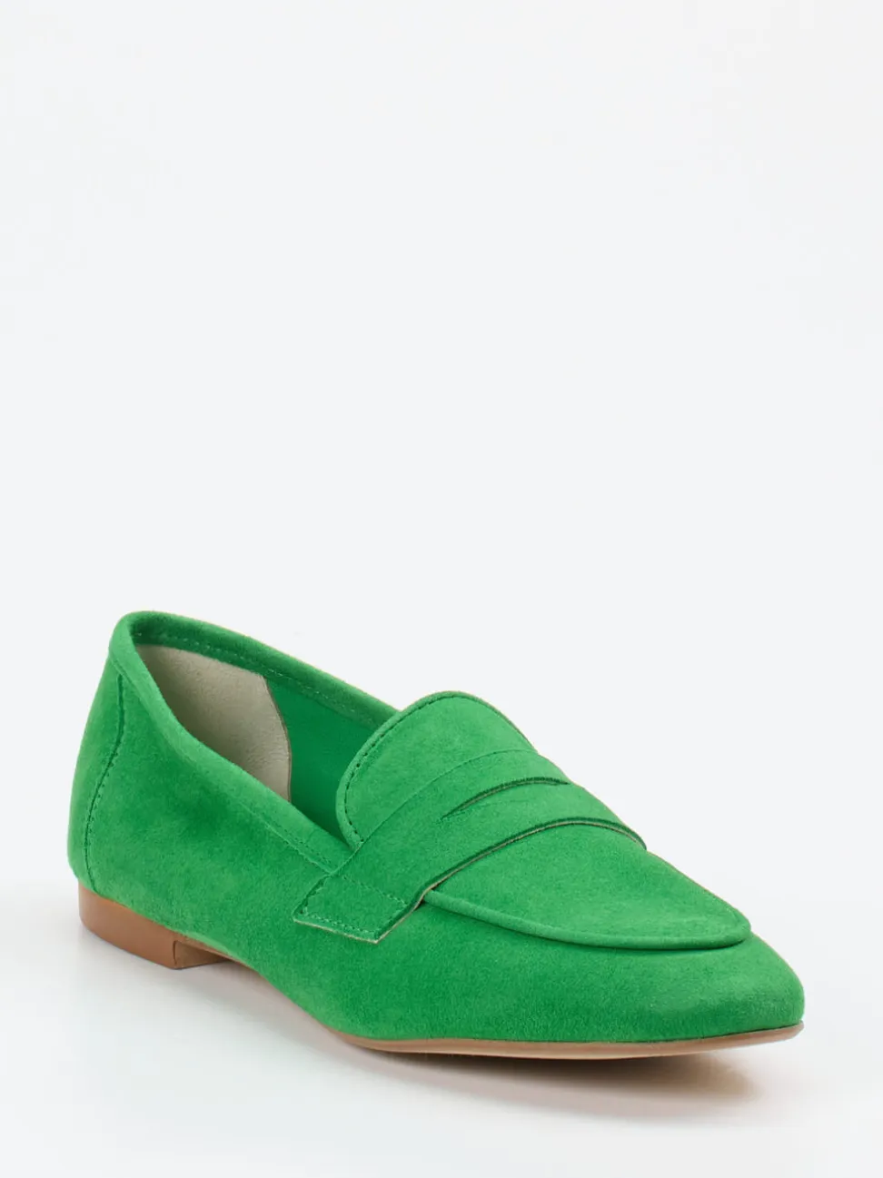 Andrea Puccini – Loafer aus Veloursleder grasgrün