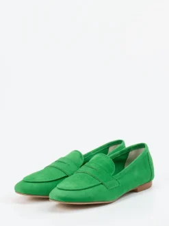 Andrea Puccini – Loafer aus Veloursleder grasgrün