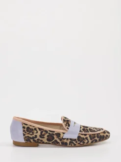 Andrea Puccini – Loafer aus Veloursleder mit Leoprint