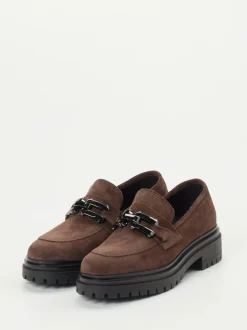 Andrea Puccini – Loafer aus Veloursleder Mittelbraun