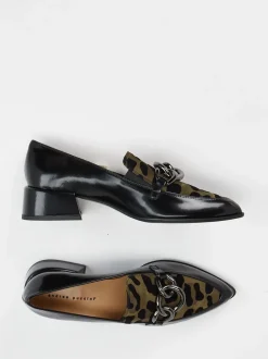 Andrea Puccini – Loafer aus geprägtem Leder schwarz