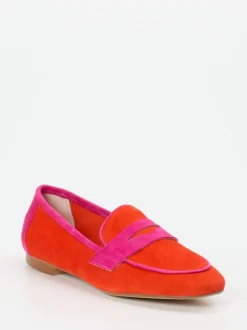 Andrea Puccini – Loafer aus Veloursleder in Orange
