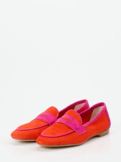 Andrea Puccini – Loafer aus Veloursleder in Orange