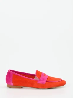 Andrea Puccini – Loafer aus Veloursleder in Orange