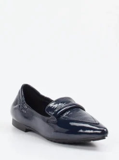 Andrea Puccini – Loafer aus Lackleder in Dunkelblau