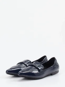 Andrea Puccini – Loafer aus Lackleder in Dunkelblau