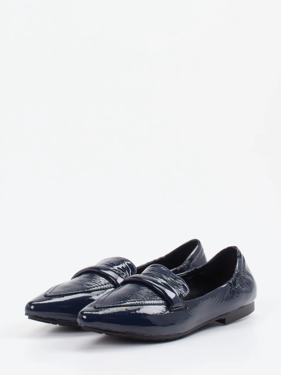 Andrea Puccini – Loafer aus Lackleder in Dunkelblau