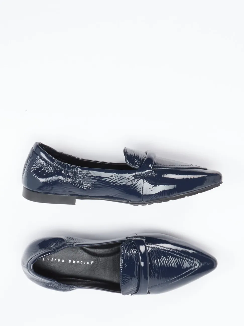 Andrea Puccini – Loafer aus Lackleder in Dunkelblau