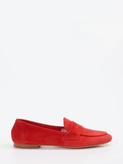 Andrea Puccini – Loafer aus Veloursleder in Rot