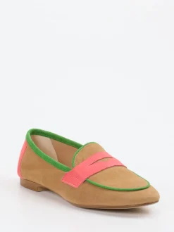 Andrea Puccini – Loafer aus Veloursleder Cognac