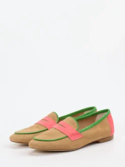 Andrea Puccini – Loafer aus Veloursleder Cognac