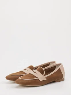 Andrea Puccini – Loafer aus Veloursleder Cognac