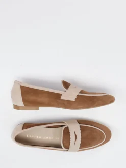 Andrea Puccini – Loafer aus Veloursleder Cognac