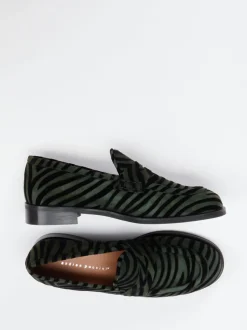 Andrea Puccini – Loafer aus Veloursleder dunkelgrün