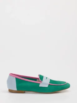 Andrea Puccini – Loafer aus Veloursleder Smaragdgrün