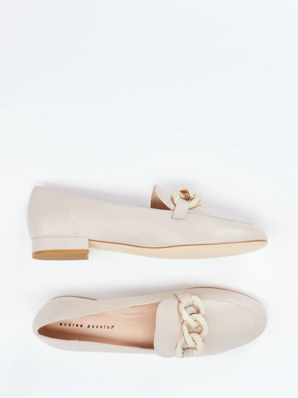 Andrea Puccini – Loafer aus Lammleder in Beige