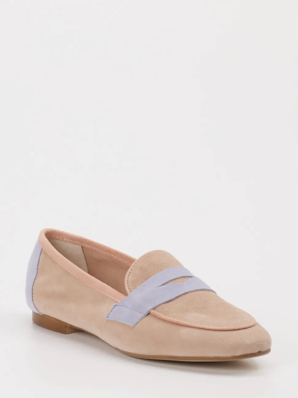 Andrea Puccini – Loafer aus Veloursleder in Pastell