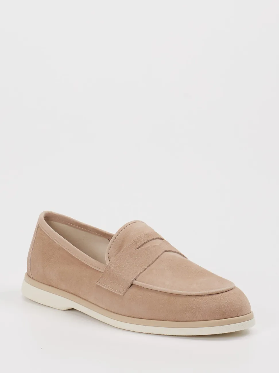 Andrea Puccini – Loafer aus Veloursleder beige