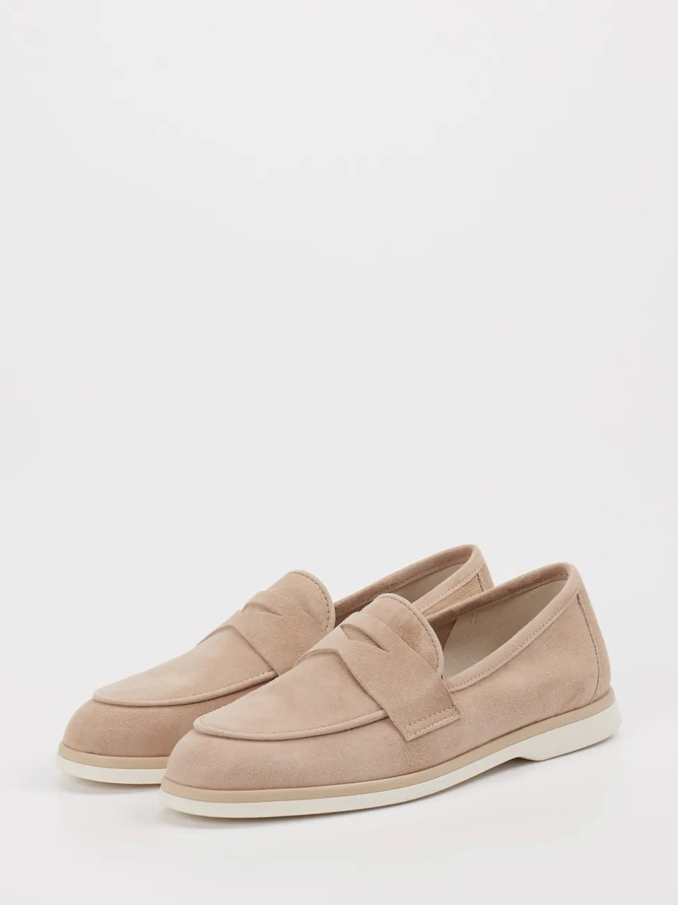 Andrea Puccini – Loafer aus Veloursleder beige