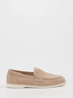 Andrea Puccini – Loafer aus Veloursleder beige