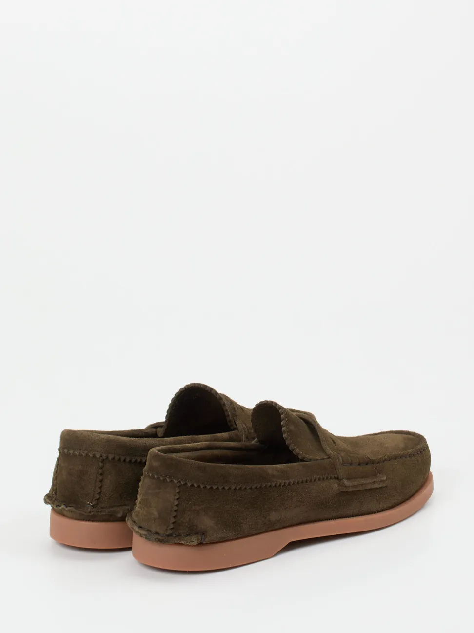 Andrea Puccini – Loafer aus Veloursleder olivgrün