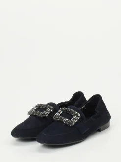 Andrea Puccini – Loafer aus Veloursleder Dunkelblau