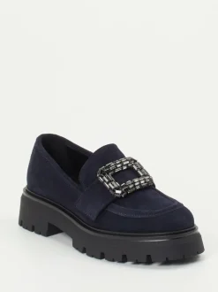 Andrea Puccini – Loafer aus Veloursleder Dunkelblau
