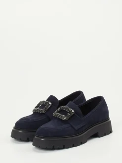 Andrea Puccini – Loafer aus Veloursleder Dunkelblau
