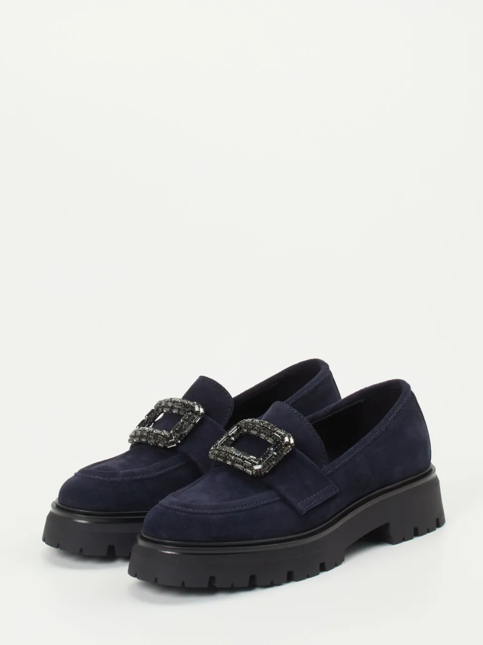 Andrea Puccini – Loafer aus Veloursleder Dunkelblau