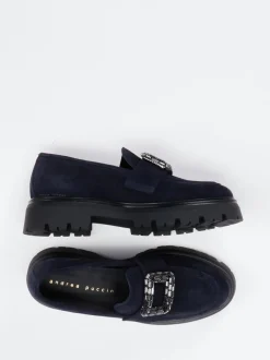 Andrea Puccini – Loafer aus Veloursleder Dunkelblau