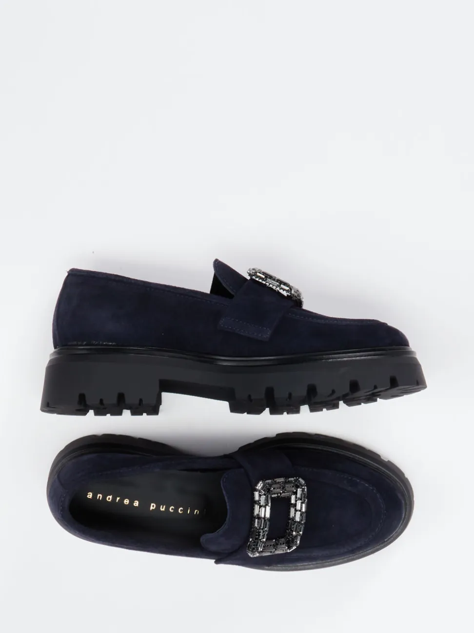 Andrea Puccini – Loafer aus Veloursleder Dunkelblau