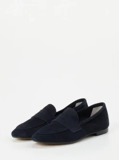 Andrea Puccini – Loafer aus Veloursleder Dunkelblau