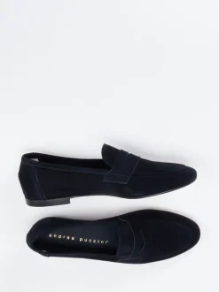 Andrea Puccini – Loafer aus Veloursleder Dunkelblau