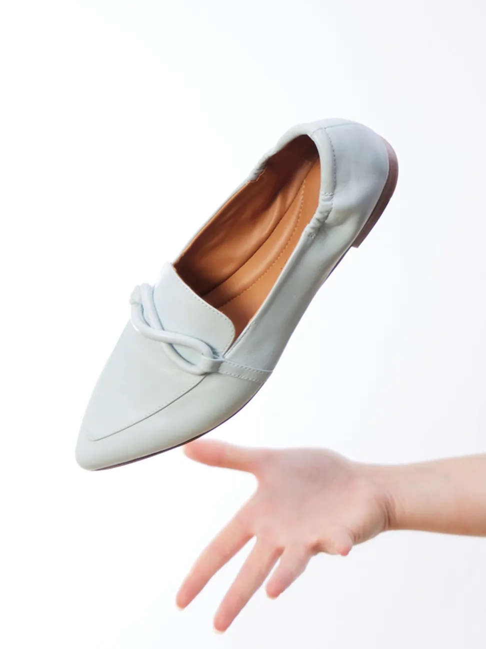 Andrea Puccini – Loafer aus Lammleder in Pastellblau
