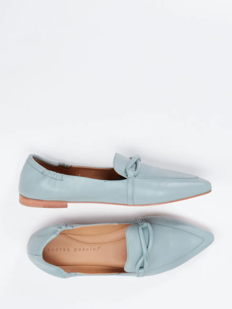 Andrea Puccini – Loafer aus Lammleder in Pastellblau