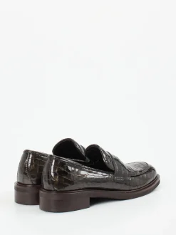 Andrea Puccini – Loafer aus Lackleder mit Krokoprägung