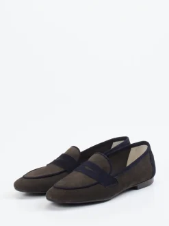 Andrea Puccini – Loafer aus Veloursleder olivbraun