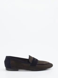 Andrea Puccini – Loafer aus Veloursleder olivbraun