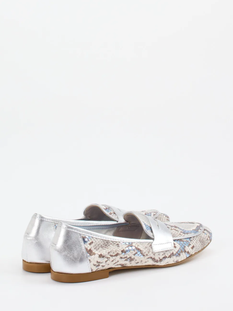 Andrea Puccini – Loafer aus geprägtem Leder beigegrau