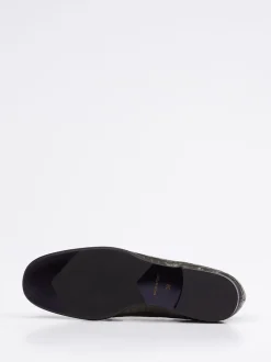 Andrea Puccini – Loafer aus geprägtem Leder olivgrau