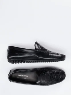 Andrea Puccini – Loafer aus Flechtleder schwarz