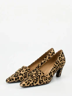 Andrea Puccini – Loafer-Pumps aus Veloursleder Leo-Print
